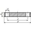 Edelstahl- Blindflansch DIN 2527 PN10/16 halbes Blatt V4A
