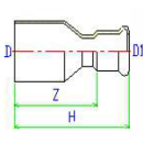 Pressfittings M-Kontur Edelstahl Reduzierstück DN35-...