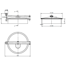 Domdeckel mit TV/400  schwenk- und drehbarer Deckel  dm 404mm