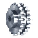 Edelstahl Kettenrad mit Bund DUPLEX 10B-2 z18  1.4301