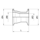 Clamp Reduzierung BS 4825 3A  1 1/2" / 1"  Länge 50,8mm