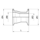 Clamp Reduzierung BS 4825 3A  6" / 3"  Länge 60,0mm