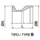 Clamp Anschweißstutzen BS 4825 3A ERWEITERT Clamp 25,4mm / 21,3x1,65mm Länge 28mm  1.4404