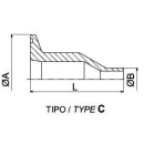 Clamp Anschweißstutzen BS 4825 3A REDUZIERT Clamp 50,5mm / 12,7x1,65mm Länge 53mm  1.4404