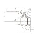 Edelstahl Muffenkugelhahn 2- teilig NPT 1/2"  1.4408...