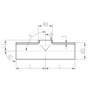 Edelstahl T- Stück reduziert kurz 65/40  1.4301  REIHE 1