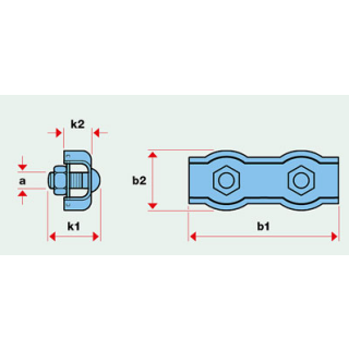Seilklemme DUPLEX 4mm  Edelstahl