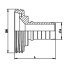 Schlauchgewindestutzen für Klemmschaleneinband DN40...