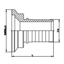 Garolla Schlauchstutzen 40 für Klemmschaleneinband auf Schlauch 32mm  1.4301