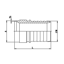 Anschweißschlauchtülle für Klemmschaleneinband 32mm  1.4404  Anschluss 32x2mm