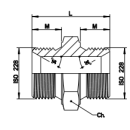 Sechskantdoppelnippel 1/8" zylindrisch mit...