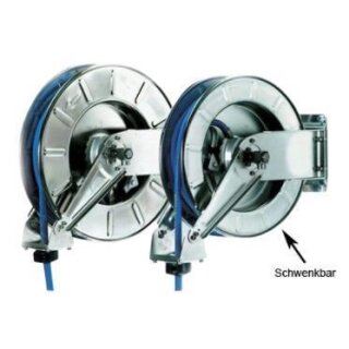 Schlauchaufroller aus Edelstahl schwenkbar mit 10 Meter Schlauch 1/2"