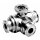 Kugelhahn 3- Wege für Antrieb Tri- Clamp DIN32676 L- Form