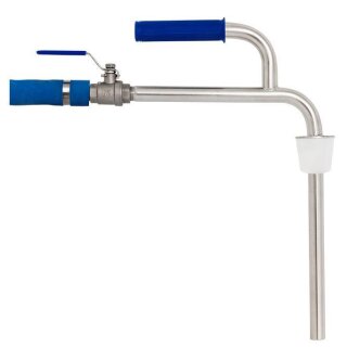 Barriquefass-Dampfadapter BFD20-04 mit Kugelhahn, 10 m Dampfschlauch 19 x 6 mm, NW25