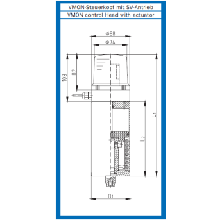 VMON- Steuerkopf für SV- Antrieb DN125- DN200  24V DC