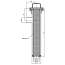 Eckrohrsieb DN40 mit vergrößerter Filterfläche und Schweißenden  Rundlochung 1,5mm V2A