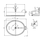 Ovales Tanktürchen Modell 200/LZD LxB 532x432 nach innen und außen  öffnend
