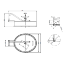 Ovales Tanktürchen Modell 200PES pivot mit Gelenk LxB 485x395 nach innen und außen öffnend V2A
