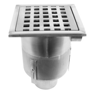 Bodenablauf PROFI einteilig  200x200  Ablauf senkrecht  100mm  1 Zulauf