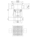 Bodenablauf PROFI einteilig 200x200 Ablauf senkrecht 100mm  2 Zulauf