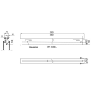 Edelstahl Schlitzrinne mit Bodenablauf 3000mm  Ablauf waagrecht  76mm  1.4301