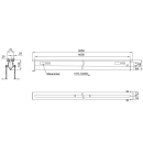 Edelstahl Schlitzrinne mit Bodenablauf 4000mm  Ablauf waagrecht  76mm  1.4301