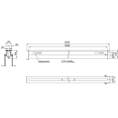 Edelstahl Schlitzrinne mit Bodenablauf 5000mm  Ablauf waagrecht  76mm  1.4301