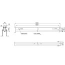 Edelstahl Schlitzrinne mit Bodenablauf 6000mm  Ablauf waagrecht  76mm  1.4301