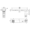 Edelstahl Kastenrinne BIG 250x4000  Ablauf senkrecht 110mm  1.4301