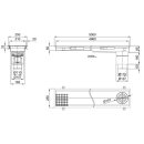 Edelstahl Kastenrinne BIG 250x5000  Ablauf senkrecht 110mm  1.4301