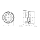 Schraubschauglas 3/8" 1.4305 Borosilikatglas  max....