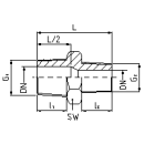 Reduzierdoppelnippel zweistufig 4"-2 1/2"  1.4404