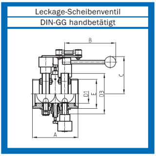 Leckage Scheibenventil EURO Außengewinde/ Außengewinde