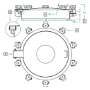 Domdeckel 1071 RUND 920mm V2A  Rahmen 100x2mm