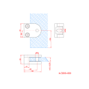 Glasklemme Modell 20 1.4404 geschliffen für Rundrohre 33,7mm  Glasdicke 6- 10mm