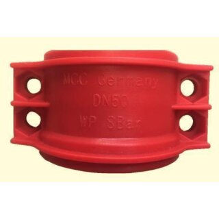 Klemmschale PP für Schlauch 63x8 ROT FDA bis 8 bar