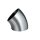 Edelstahl Rohrbogen DIN 2605 33,7x2mm 45°  BA3 (R=1,5D)  1.4541