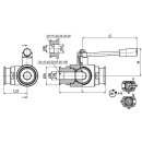 3-Wege Kugelhahn poliert Tri-Clamp ISO 2852