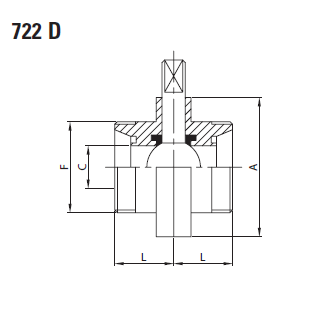 Scheibenventil TASSALINI DN25 Außengewinde/ Außengewinde 1.4301 Silikon