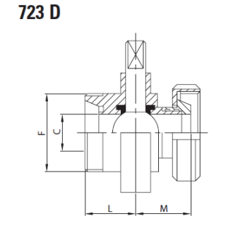 Scheibenventil TASSALINI Außengewinde/ Kegel Mutter DN25 1.4404 Silikon