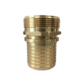 Schlauchverschraubung gerillt Vaterteil Messing 4" Tülle 100mm  Messing
