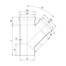 Abzweiger 87,5° DN110  1.4404