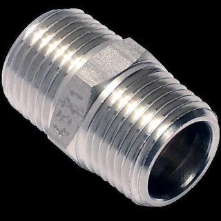 Sechskantdoppelnippel R-207 1 1/4"  1.4404  PN64  Einbaulänge: 54,5mm