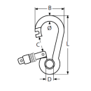 Karabiner mit Springverschluss und Kausche 5x50  V4A