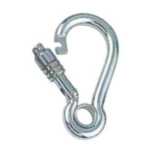 Karabiner mit Springverschluss und Kausche 10x100  V4A