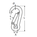 Karabiner ALU 6x60 GELB