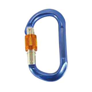 Karabiner ALU blau 12x113 mit Sicherungsmutter