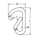Karabiner ALU schwarz 12x116