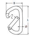 Karabiner ALU blau 12x111