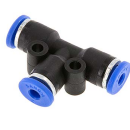 T- Steckverbinder 12mm  Messing vernickelt